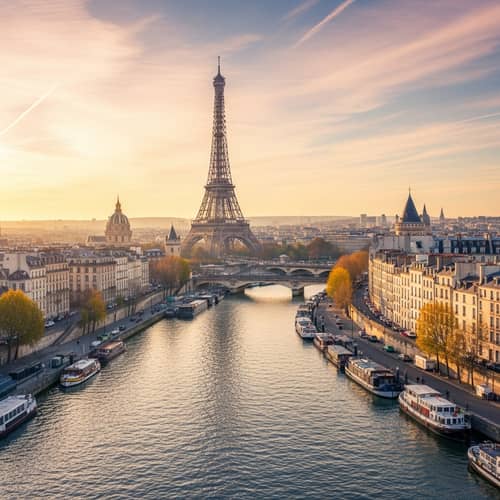 Stunning Paris Landscape - Eiffel Tower, River Seine