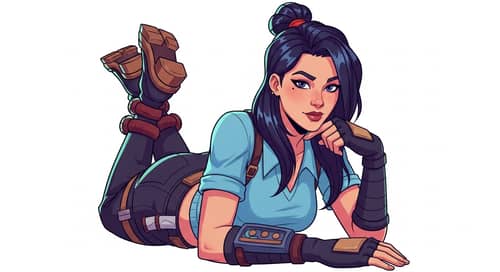 Dynamic Comic Book Style Illustration of a Confident Female Game Character