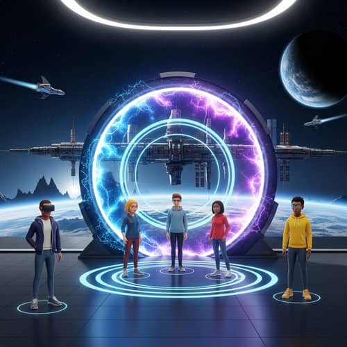 Futuristic Space Portal: Virtual Reality Store Experience