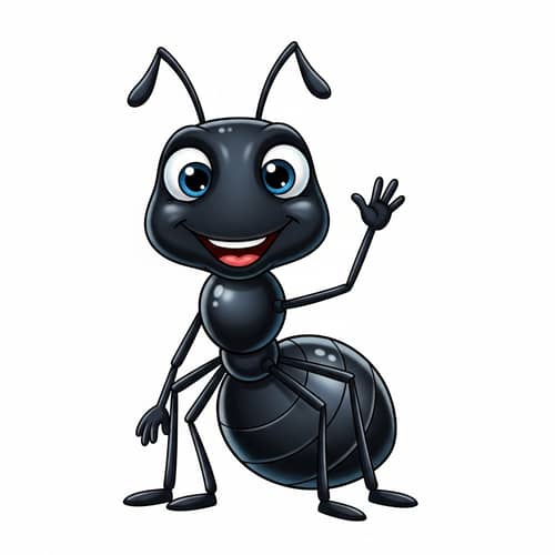 Colorful Illustration: Friendly Cute Ant for Children's Book