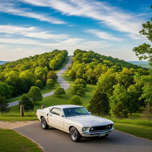 1969 Ford Mustang in a Serene Nature Park