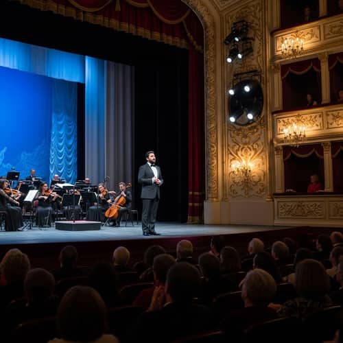 Emotive Middle-Eastern Male Opera Singer Performance