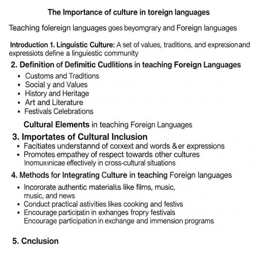 Importance of Culture in Teaching Foreign Languages
