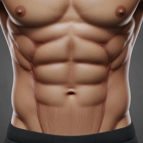 Six-Pack Abs Illustration | Defined Abdominal Muscles Artwork
