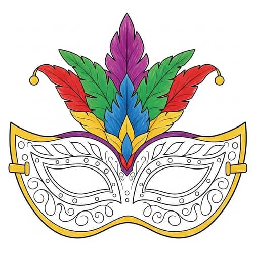 Colorful Carnival Mask for Creative Kids | Symmetrical Design