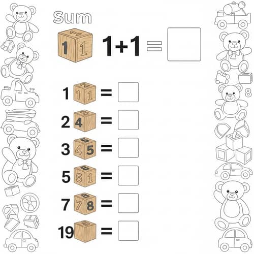 Children's Coloring Book: Learn Math with Fun Wooden Cubes