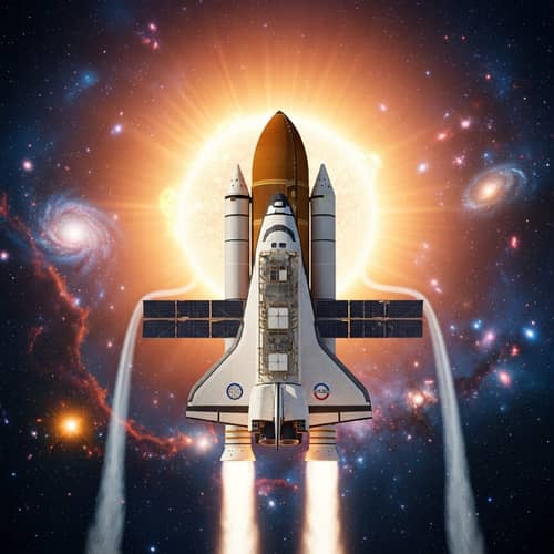 Space Shuttle Voyage in Cosmos - Human Achievement in Space Exploration