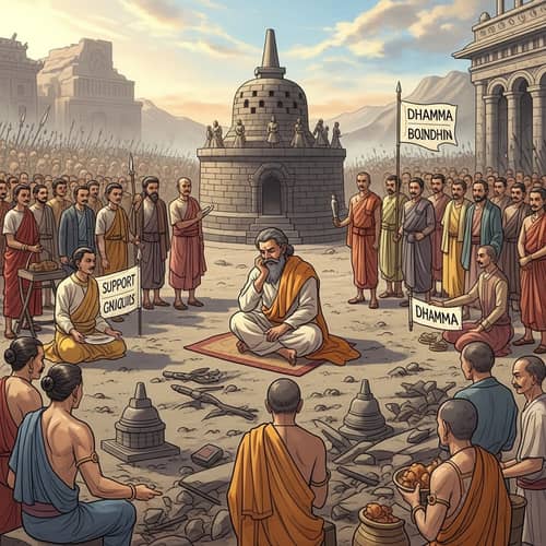 Ancient India Historical Scene: Transformation of a Conqueror King