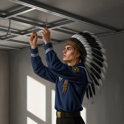 Russian Sailor Renovating High-Tech Apartment | Vintage Digital Painting