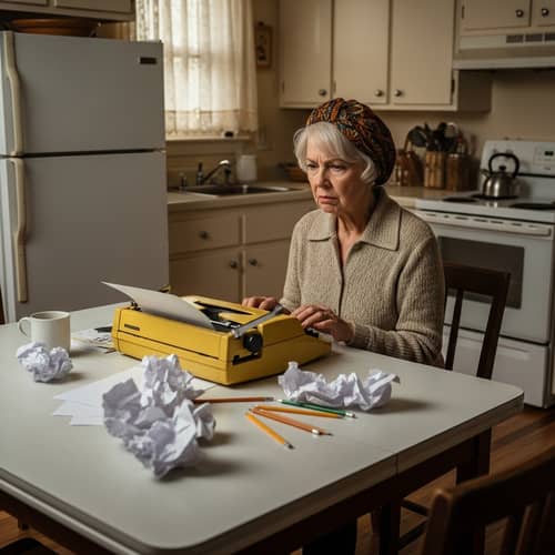 Vintage Yellow Typewriter: 1970s Kitchen Writer's Block