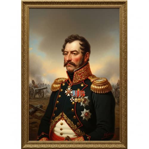 Russian General in Napoleonic Wars - Classical Portrait Depiction