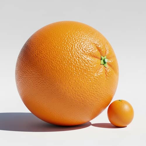 Giant Oversized Orange - Realistic Details & Sunlit Shine