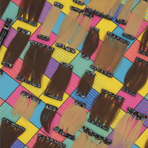 Pop Art Clip-in Hair Extensions - Vibrant Illustration