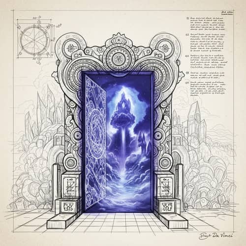 Mystifying Portal to Mana Dimension - Da Vinci Style Art