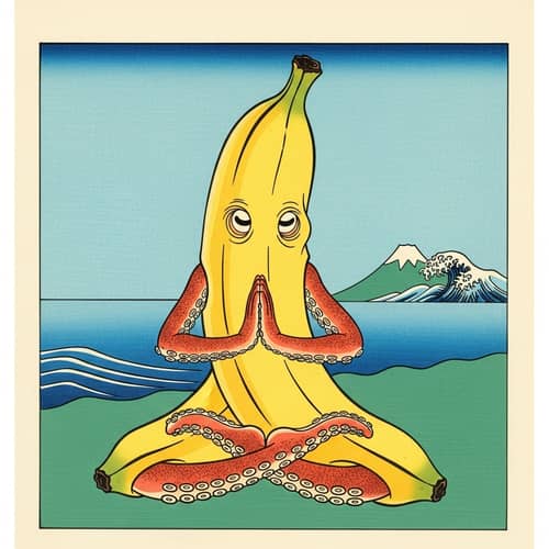 Squid Banana Yoga: Anime Style Artwork