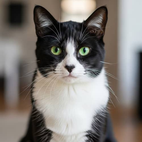 Black and White Cat with Black Nose