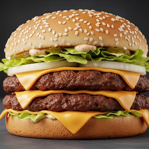 Delicious Big Mac Hamburger with Double Beef Patties and Special Sauce
