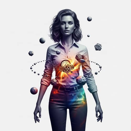 Surreal Abstract Person Art | Distorted Proportions & Swirling Colors