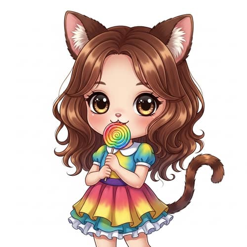 Adorable Kitten Girl - Playful and Lively Character