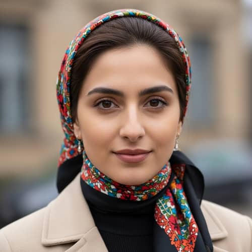 Realistic Daytime Profile Picture: Middle Eastern British Woman