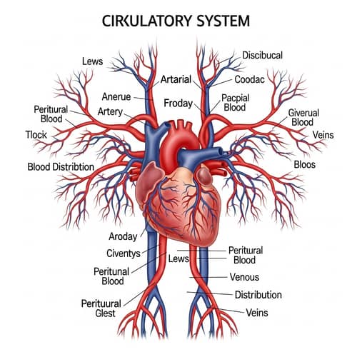 Anatomy of the Circulatory System - Educational Illustration