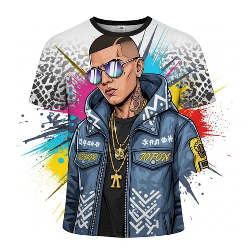 Vibrant Graphic Tee Inspired by Reggaeton Styles