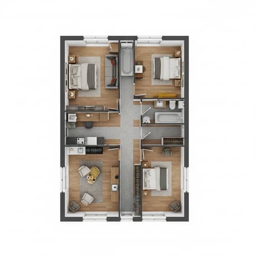 Innovatively Structured Room Design | Detailed Floor Mapping