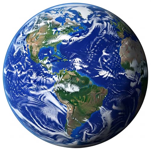 Detailed Scientific Illustration of Earth - Geographical, Climatic, Astronomical Aspects