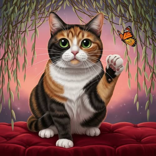 Charming Calico Cat: Beauty and Curiosity