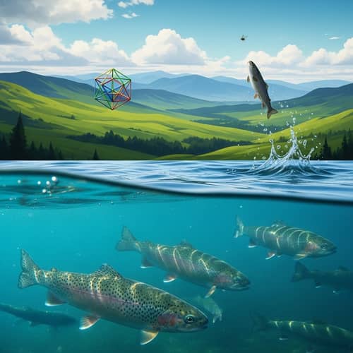 Trout Swimming Underwater in Stunning Landscape | Natural Beauty