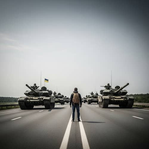 Defiant Protester Against Military Tanks | Stand for Courage