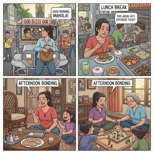Filipino Daily Life Comic Strip: Traditions, Culture & Family Time