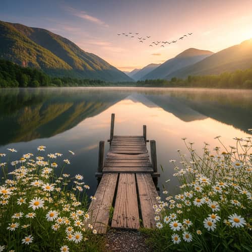 Breathtaking Sunrise Over Verdant Mountain Range | Nature View