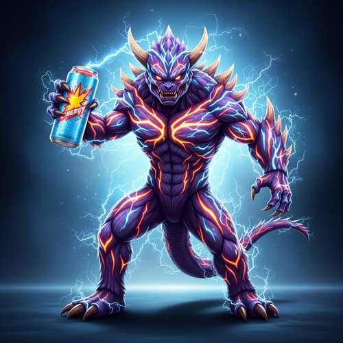 Energetic Monster Infused with Bold Energy | Thrilling Artwork