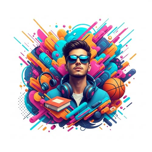 Dynamic Abstract Design for WhatsApp Profile Picture of Young Man