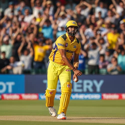 Rahul Gandhi Indian Cricketer | Chennai Team Cricket Action Pose