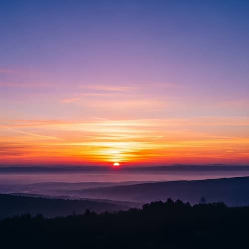 Serene Sunrise Watercolor Landscape Art