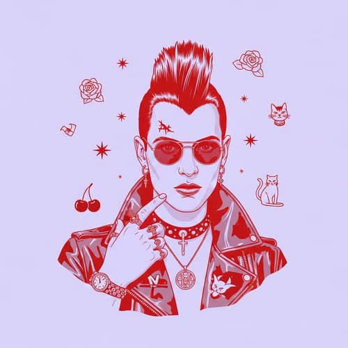 Artistic Portrait in Old Money Style with Soft Punk Aesthetics
