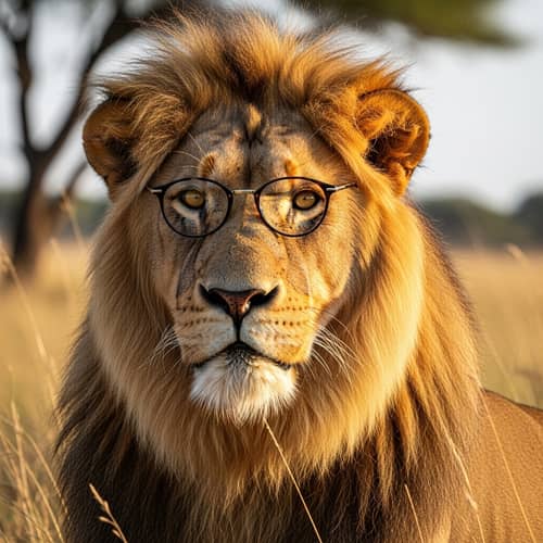 Stylish Lion with Glasses | Wildlife Photography