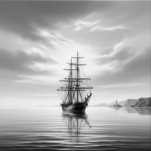 Maritime Grayscale Pattern: Calm and Soothing Art Inspiration