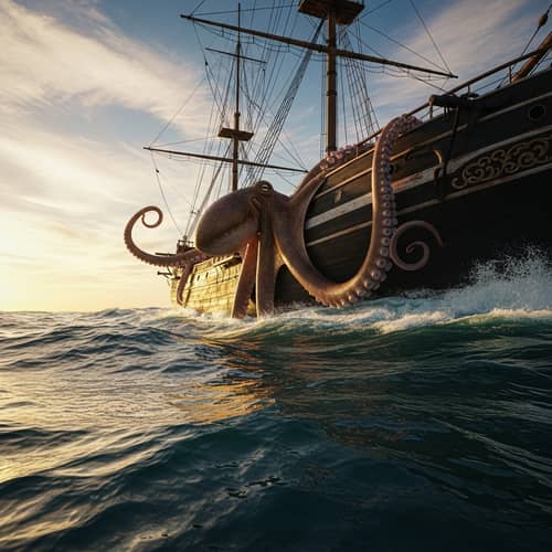 Realistic Encounter - Uncanny Octopus Ship Scene
