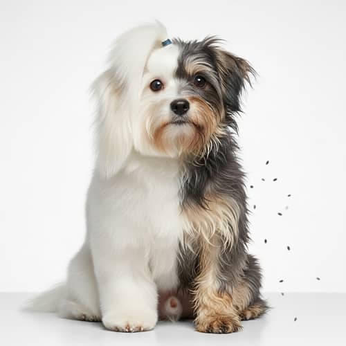Clean vs Dirty: Visual Contrast of Well-Groomed Dog