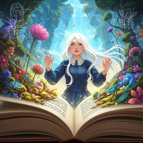 White-Haired Girl Lost in a Novel World