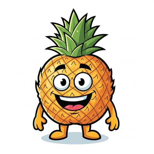Playful Cartoon Pineapple Mascot | Imaginary Brand Character