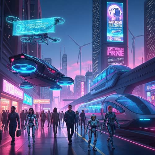 Futuristic Sci-Fi City | Diverse Society & Advanced Technology