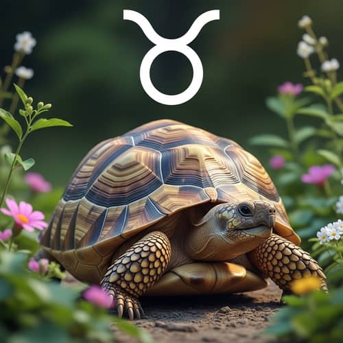 Tranquil Turtle: Symbolizing Taurus Nature with Astrological Touch