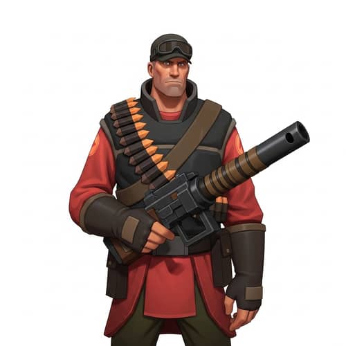Post-Apocalyptic Military Character Illustration | Team Fortress 2 Style