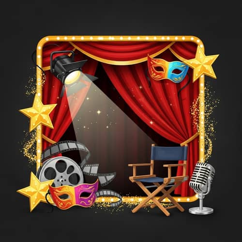 Vibrant Showbiz-Themed Avatar: Spotlight on Glamour