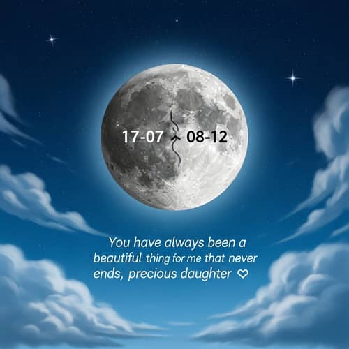 Beautiful Moonlit Sky with Personalized Message | Nighttime Scene