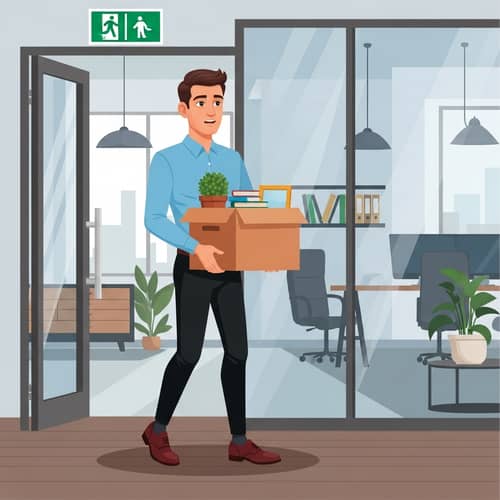 Confident Man Quits Job | Office Resignation Illustration